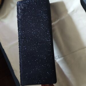 Royal Blue Glitter Clutch With Detachable Chain. NWT
